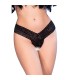 CHILIROSE CR 4885 BLACK OPEN CROTCH THONGS S