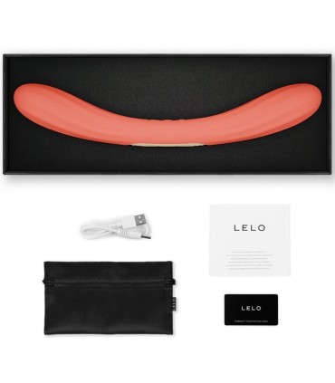LELO BOOMERANG DOUBLE ENDED VIBRATOR CORAL RED