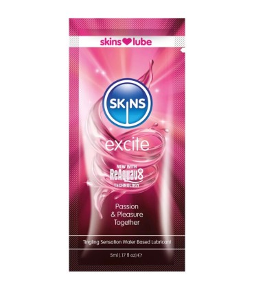 SKINS EXCITE WATER BASED LUBRICANT SINGLE DOSE 5 ML