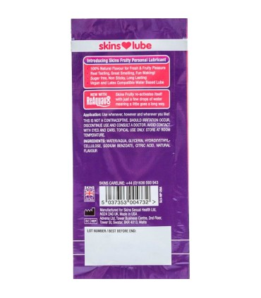 SKINS FRUITY WATER BASED LUBRICANT MANGO PASSION FRUIT SINGLE DOSE 5 ML