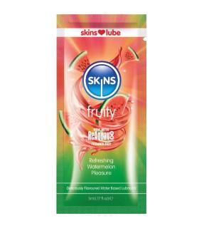 SKINS FRUITY WATER BASED LUBRICANT WATERMELON SINGLE DOSE 5 ML