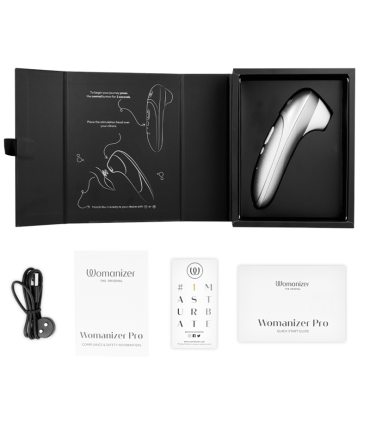 WOMANIZER PRO VIBRANT CLITORAL STIMULATOR SILVER GREY