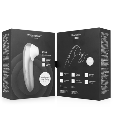 WOMANIZER PRO VIBRANT CLITORAL STIMULATOR SILVER GREY