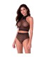 PASSION BS116 BLACK BODYSTOCKING RHINESTONE MESH SET