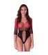 PASSION BS118 BLACK AND RED MESH BODYSTOCKING