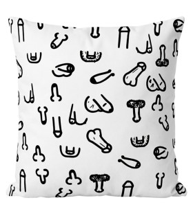 DIABLO PICANTE 30 X 30 PENIS CUSHION WHITE