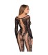 LEG AVENUE 89369 NET LACE JUMPSUIT BLACK ONE SIZE