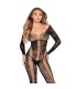 LEG AVENUE 89369 NET LACE JUMPSUIT BLACK ONE SIZE