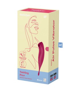 SATISFYER TWIRLING PRO AIR PULSE STIMULATOR VIBRATOR APP RED