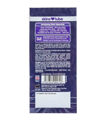 SKINS SUPERSLIDE LUBRICANTE BASE DE SILICONA MONODOSIS 5 ML
