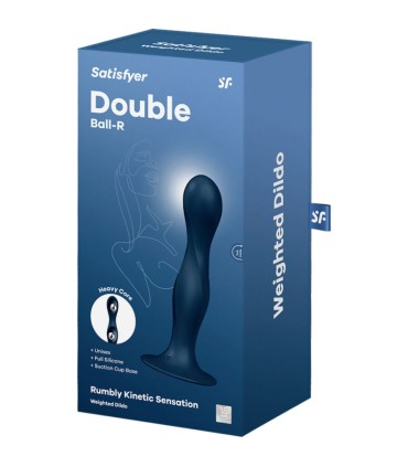 SATISFYER DOUBLE BALL R DILDO SILICONA AZUL