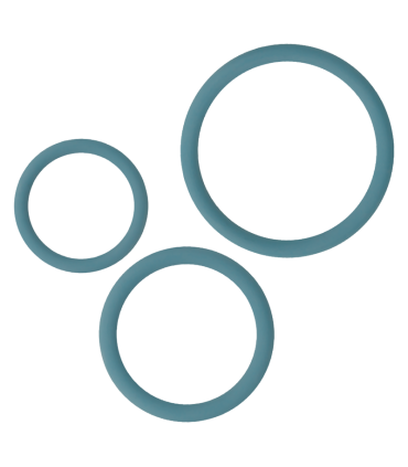 OHMAMA 3 RINGS SET FOR PENIS TESTICLES BLUE