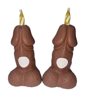DIABLO PICANTE PENIS BIRTHDAY NUMBER CANDLES DARK TONE 2 UNITS