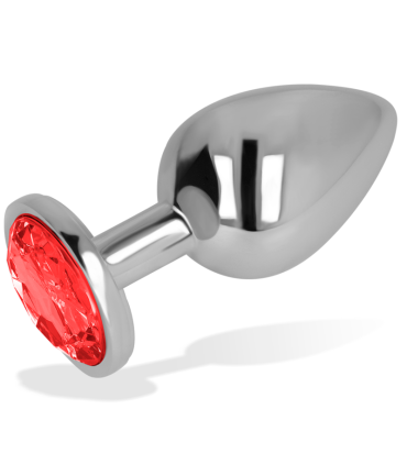 OHMAMA ANAL PLUG WITH RED CRYSTAL 8 CM