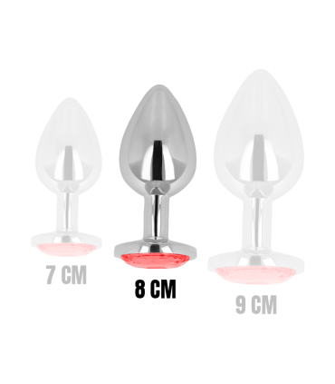 OHMAMA ANAL PLUG WITH RED CRYSTAL 8 CM