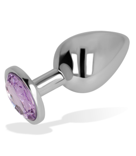 OHMAMA ANAL PLUG WITH VIOLET CRYSTAL 8 CM