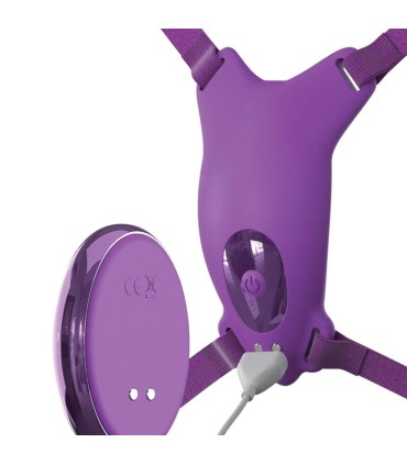 FANTASY FOR HER BUTTERFLY HARNESS VIBRATING RECHARGEABLE REMOTE CONTROL PURPLE