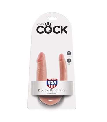 KING COCK U SHAPED SMALL DOUBLE TROUBLE FLESH 127 CM
