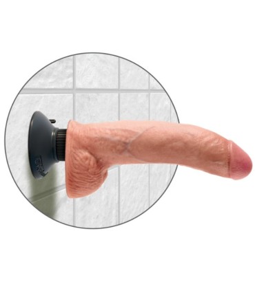 KING COCK 23 CM VIBRATING COCK WITH BALLS FLESH