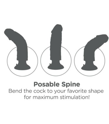 KING COCK 23 CM VIBRATING COCK WITH BALLS FLESH