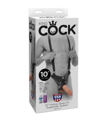KING COCK 255 CM HOLLOW STRAP ON SUSPENDER SYSTEM FLESH