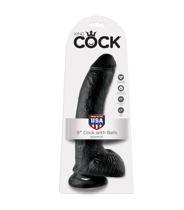 KING COCK 9 DILDO BLACK WITH BALLS 229 CM