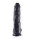 KING COCK 10 DILDO BLACK WITH BALLS 254 CM