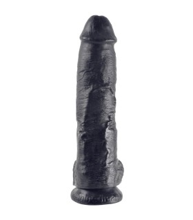 KING COCK 10 DILDO BLACK WITH BALLS 254 CM