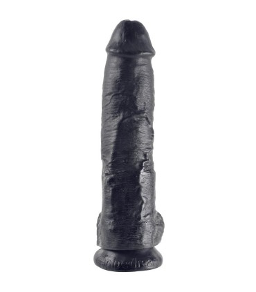 KING COCK 10 DILDO BLACK WITH BALLS 254 CM