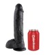 KING COCK 10 DILDO BLACK WITH BALLS 254 CM