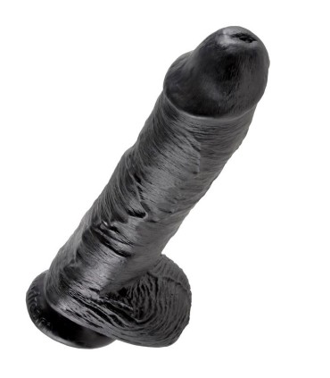 KING COCK 10 DILDO BLACK WITH BALLS 254 CM