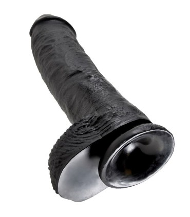 KING COCK 10 DILDO BLACK WITH BALLS 254 CM