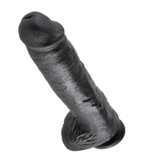 KING COCK 11 DILDO BLACK WITH BALLS 28 CM