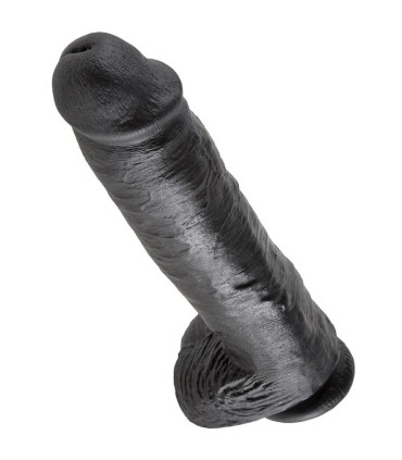 KING COCK 11 DILDO BLACK WITH BALLS 28 CM