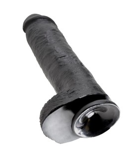 KING COCK 11 DILDO BLACK WITH BALLS 28 CM
