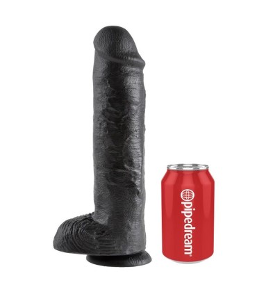 KING COCK 11 DILDO BLACK WITH BALLS 28 CM