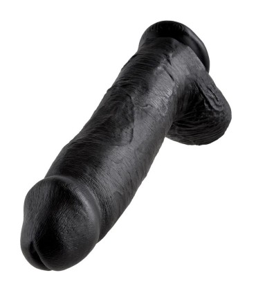 KING COCK 12 DILDO BLACK WITH BALLS 3048 CM