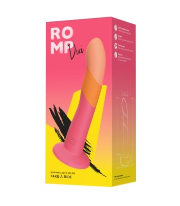 ROMP DIZI SILICONE DILDO WITH SUCTION CUP TRICOLOR 18 CM