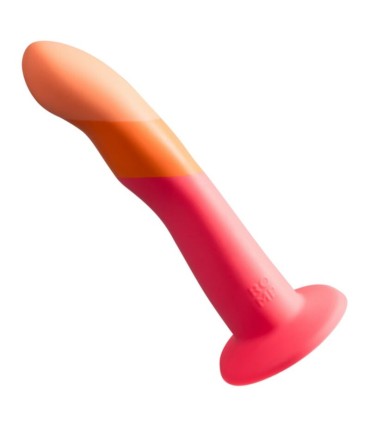 ROMP DIZI SILICONE DILDO WITH SUCTION CUP TRICOLOR 18 CM