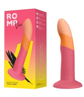 ROMP DIZI SILICONE DILDO WITH SUCTION CUP TRICOLOR 18 CM