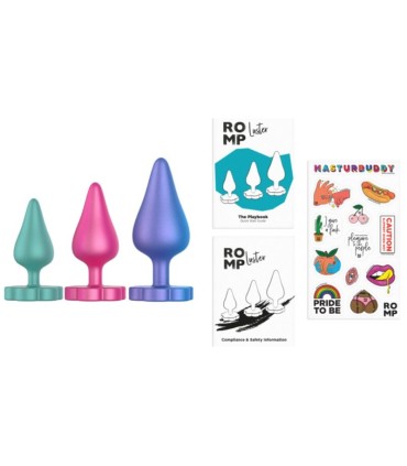 ROMP LUSTER ANAL TRAINING KIT S M L WITH FLOWER SHAPED BASE