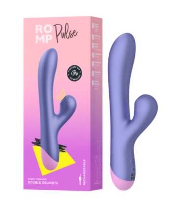 ROMP PULSE RABBIT DUAL G SPOT VIBRATOR ELECTRIC BLUE