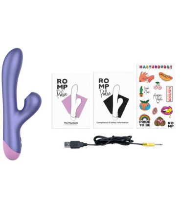 ROMP PULSE RABBIT DUAL G SPOT VIBRATOR ELECTRIC BLUE