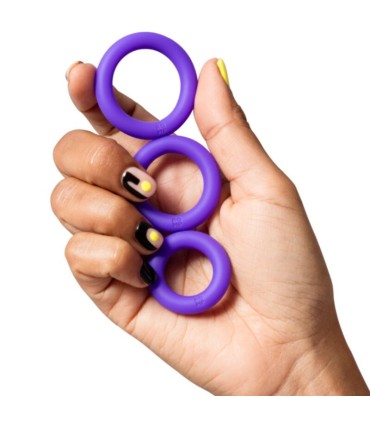 ROMP REMIX TRIO SET OF 3 PURPLE SILICONE PENIS RINGS