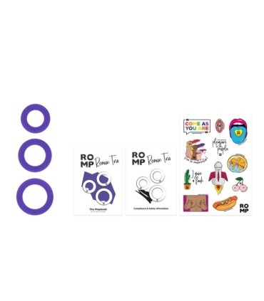 ROMP REMIX TRIO SET OF 3 PURPLE SILICONE PENIS RINGS