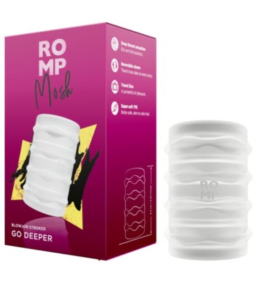 ROMP MOSH TRANSPARENT MALE MASTURBATOR WITH 6 CM REVERSBLE SHEATH