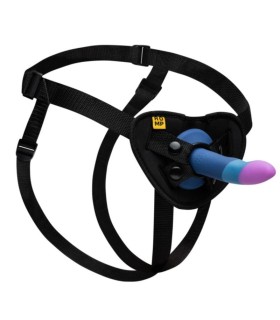 ROMP PICCOLO HARNESS SILICONE DILDO WITH TRICOLOR SUCTION CUP 14 CM