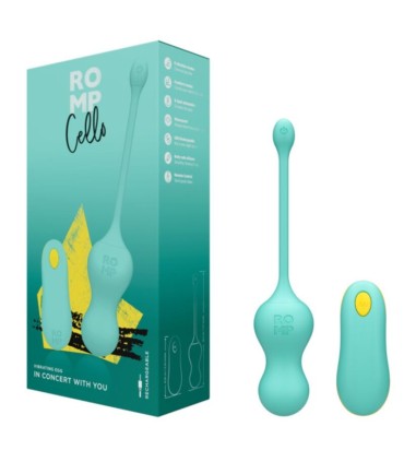 ROMP CELLO MULTIFUNCTION VIBRATING EGG TURQUOISE REMOTE CONTROL
