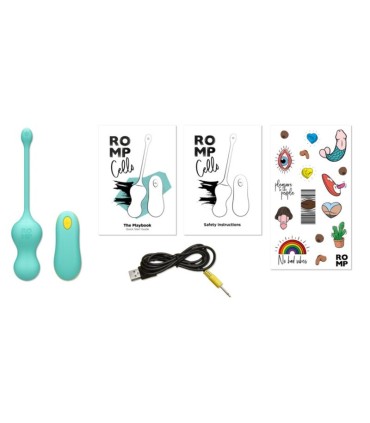 ROMP CELLO MULTIFUNCTION VIBRATING EGG TURQUOISE REMOTE CONTROL