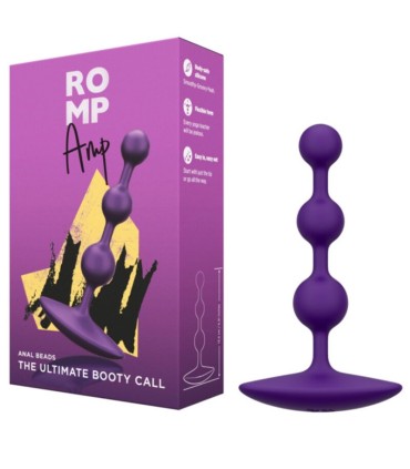 ROMP AMP PURPLE FLEXIBLE SILICONE ANAL BEADS 125 CM PURPLE